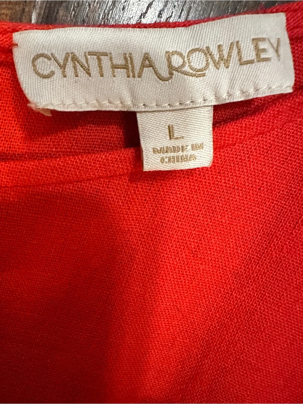 Cynthia Rowley Linen Blend Tiered Maxi Dress Large Coral Red